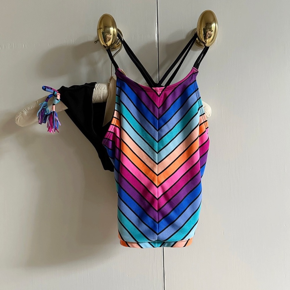 Art Class girl’s rainbow inspo halter bikini